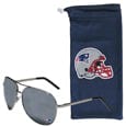 New England Patriots Aviator Sunglasses and Bag Set - Siskiyou Buckle