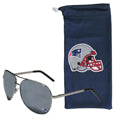 New England Patriots Aviator Sunglasses and Bag Set