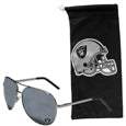 Las Vegas Raiders Aviator Sunglasses and Bag Set - Siskiyou Buckle - Flyclothing LLC