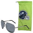Seattle Seahawks Aviator Sunglasses and Bag Set - Siskiyou Buckle