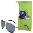 Seattle Seahawks Aviator Sunglasses and Bag Set