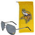 Minnesota Vikings Aviator Sunglasses and Bag Set