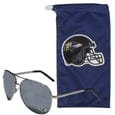 Baltimore Ravens Aviator Sunglasses and Bag Set - Siskiyou Buckle
