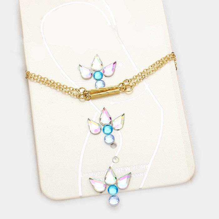 Double strand chain arm bracelet + crystal sticker - Madeline Love - Flyclothing LLC