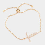 Faith CZ Message Charm Pull Tie Bracelet - Madeline Love - Flyclothing LLC