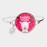 Rudolph Print Snowflake Charm Hook Bracelet - Madeline Love - Flyclothing LLC