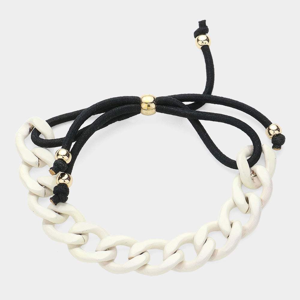 Colored Curb Chain Adjustable Bracelet - Madeline Love - Flyclothing LLC