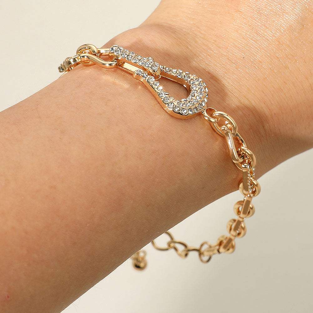 Stone Paved Hook Accent Industrial Chain Bracelet - Madeline Love - Flyclothing LLC