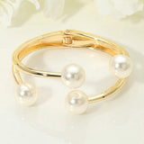 Pearl Tip Hinged Bangle Bracelet - Madeline Love - Flyclothing LLC