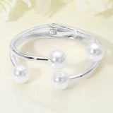 Pearl Tip Hinged Bangle Bracelet - Madeline Love - Flyclothing LLC