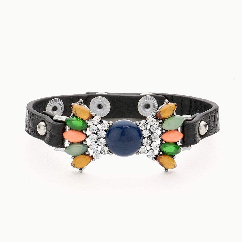 Multi Color Bead Snap Button Bracelet - Madeline Love - Flyclothing LLC