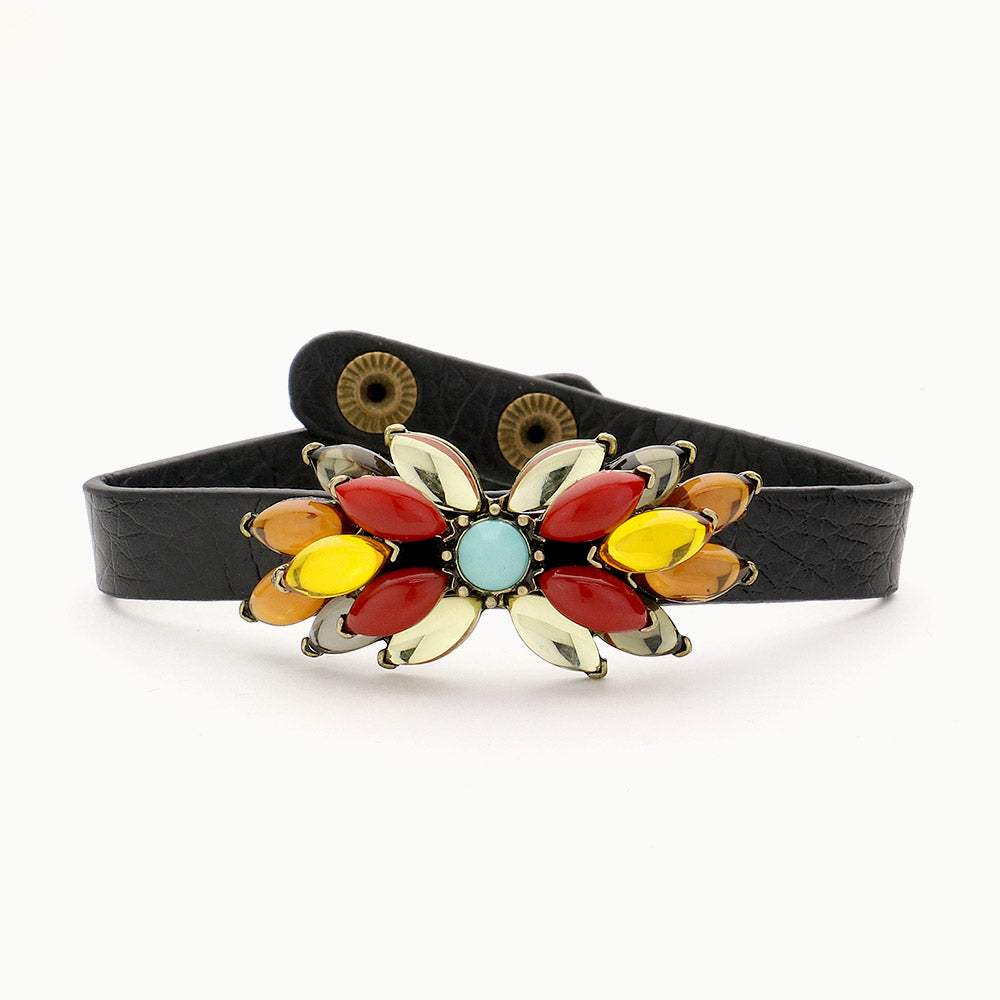 Multi Color Bead Snap Button Bracelet - Madeline Love - Flyclothing LLC
