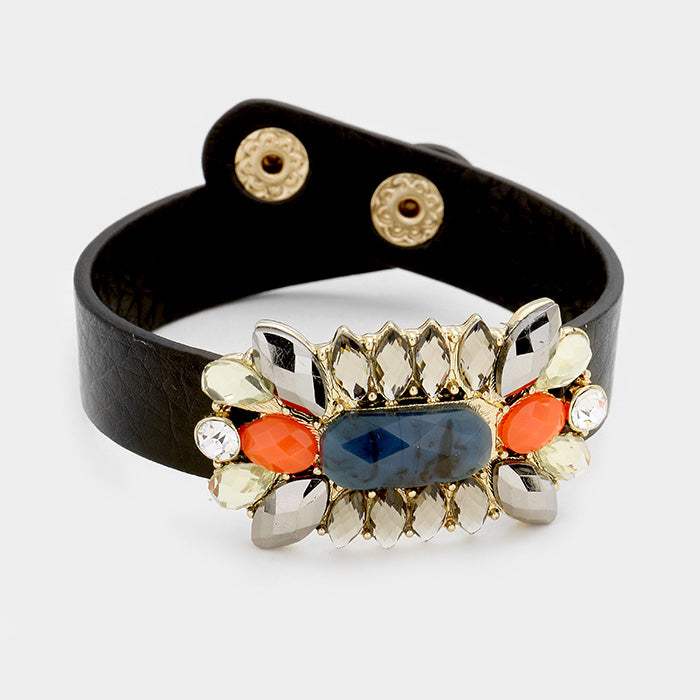 Multi Color Bead Snap Button Bracelet - Madeline Love - Flyclothing LLC