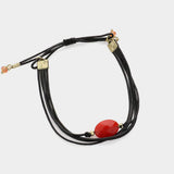 Natural stone accented faux leather cinch bracelet - Madeline Love - Flyclothing LLC