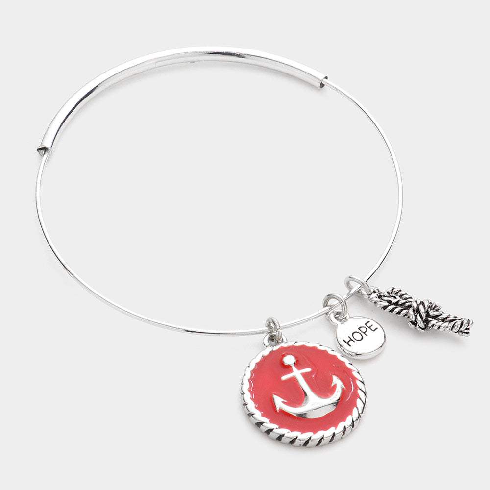Metal Anchor Rope Bangle Bracelet - Madeline Love - Flyclothing LLC