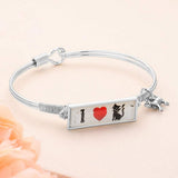 I Love Cat Charm Message Hook Bracelet - Madeline Love - Flyclothing LLC