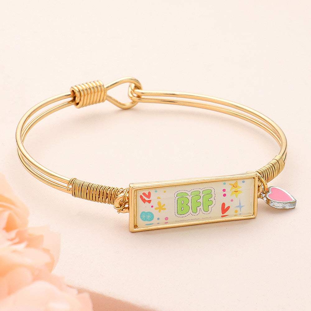 BFF Enamel Heart Charm Message Hook Bracelet - Madeline Love - Flyclothing LLC