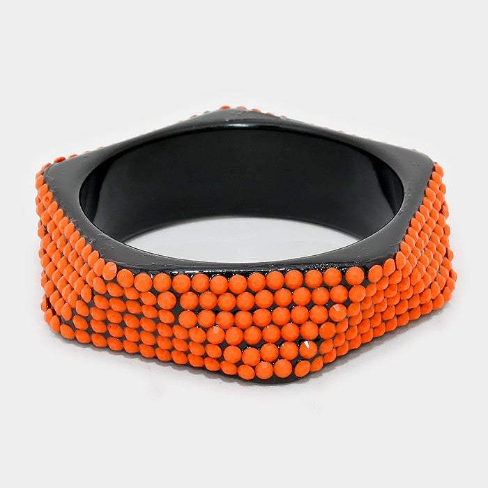 Bead studded geometric bangle bracelet - Madeline Love - Flyclothing LLC