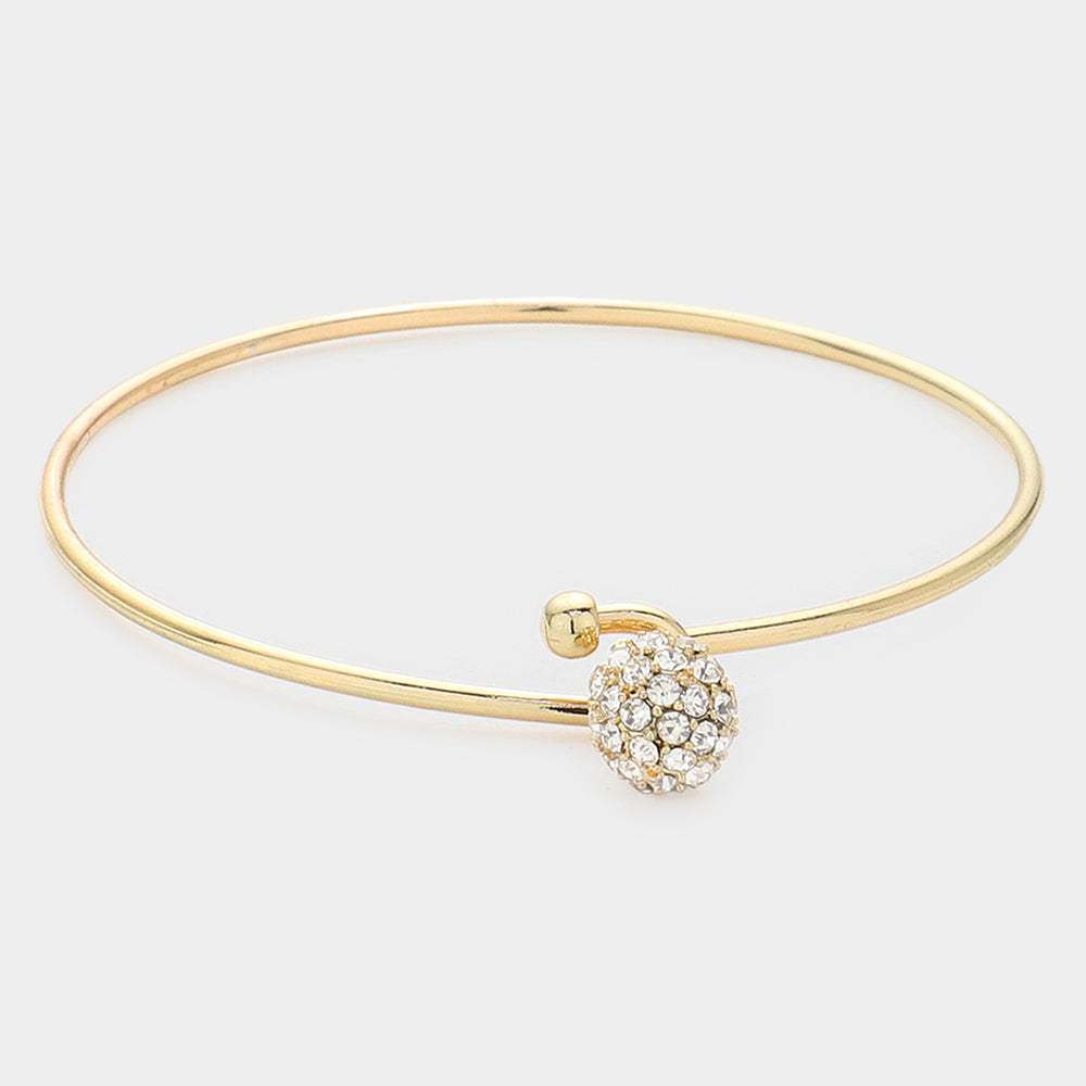 Crystal Pave Ball Hook Bracelet - Madeline Love - Flyclothing LLC