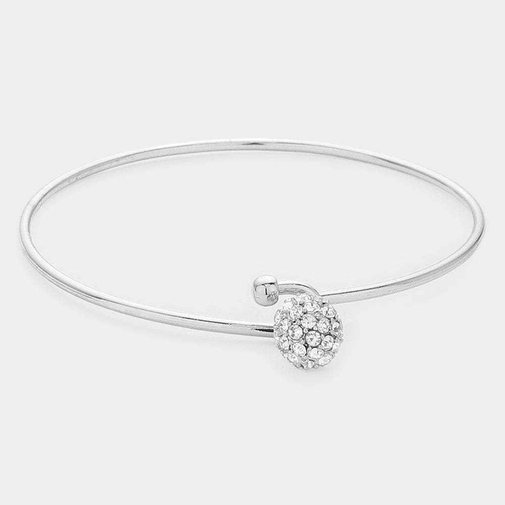 Crystal Pave Ball Hook Bracelet - Madeline Love - Flyclothing LLC
