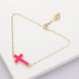 Cross Druzy Adjustable Pull Tie Bracelet - Madeline Love - Flyclothing LLC