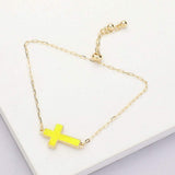 Cross Druzy Adjustable Pull Tie Bracelet - Madeline Love - Flyclothing LLC