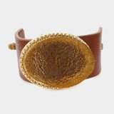 Druzy accented faux leather cinch bracelet - Madeline Love - Flyclothing LLC