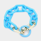 Resin Open Circle Accented Oval Link Bracelet - Madeline Love - Flyclothing LLC
