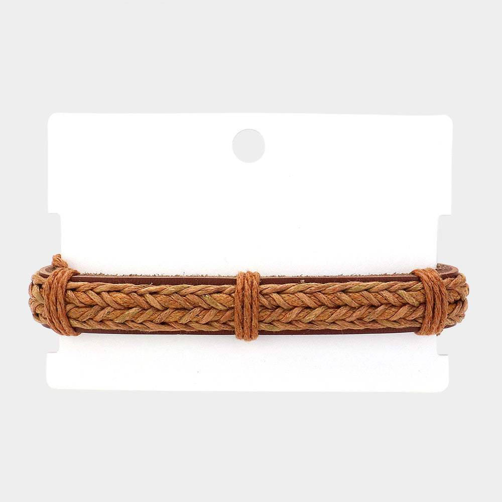 Unisex Bohemian Wax Rope Braided Adjustable Bracelet - Madeline Love - Flyclothing LLC