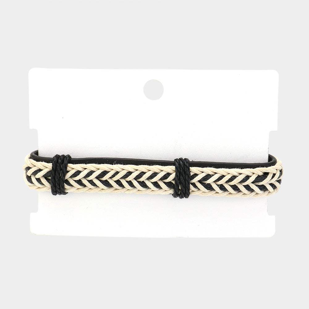 Unisex Bohemian Wax Rope Braided Adjustable Bracelet - Madeline Love - Flyclothing LLC