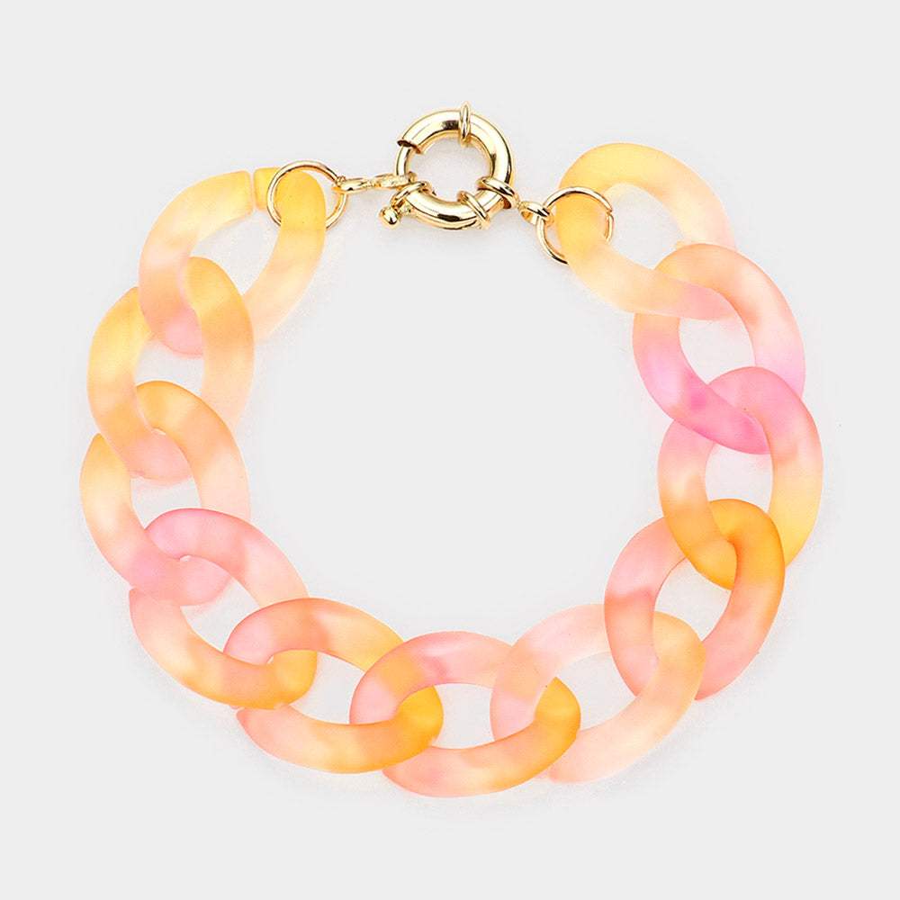 Ombre Resin Chain Link Bracelet - Madeline Love - Flyclothing LLC
