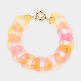 Ombre Resin Chain Link Bracelet - Madeline Love - Flyclothing LLC