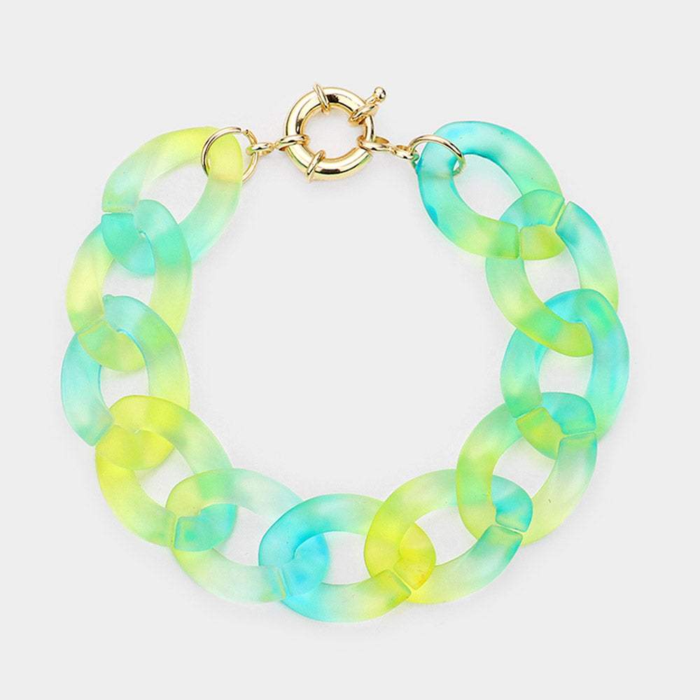 Ombre Resin Chain Link Bracelet - Madeline Love - Flyclothing LLC