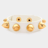 Studded Leather Band Bracelet - Madeline Love - Flyclothing LLC