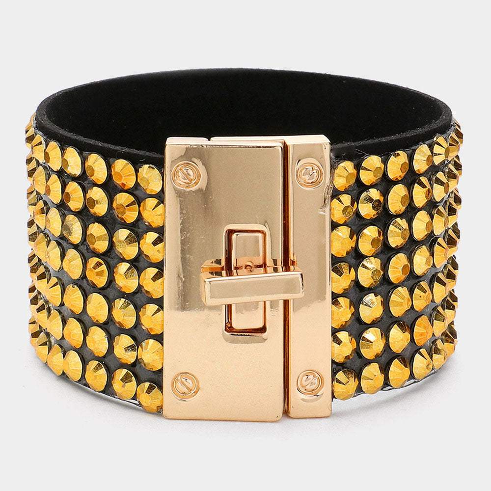 7-Row Rhinestone Bling Studded Bracelet - Madeline Love - Flyclothing LLC