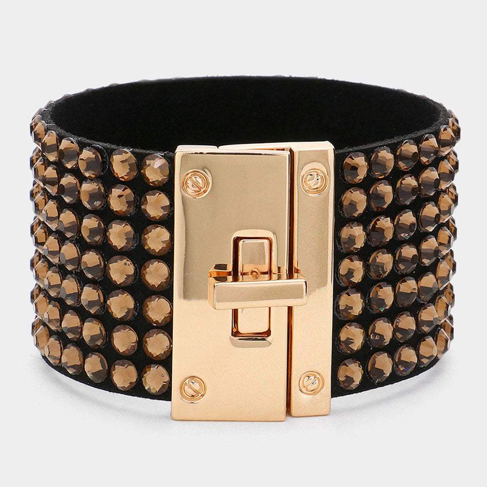 7-Row Rhinestone Bling Studded Bracelet - Madeline Love - Flyclothing LLC
