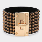 7-Row Rhinestone Bling Studded Bracelet - Madeline Love - Flyclothing LLC