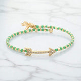 Stone Paved Arrow Pointed Cupid Charm Beaded Adjustable Bracelet - Madeline Love - Flyclothing LLC