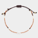 Pearl Accented Beaded Cinch Pull Tie Bracelet - Madeline Love - Flyclothing LLC