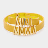 2PCS - MINI MAMA Message Faux Leather Button Snap Bracelets Set - Madeline Love - Flyclothing LLC