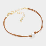 Pearl Pointed Wax Rope Bracelet - Madeline Love - Flyclothing LLC