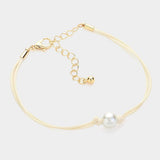Pearl Pointed Wax Rope Bracelet - Madeline Love - Flyclothing LLC