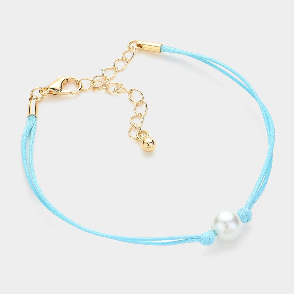 Pearl Pointed Wax Rope Bracelet - Madeline Love - Flyclothing LLC
