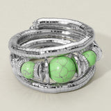 Chunky Beads Accent Adjustable Coil Wrapped Bracelet - Madeline Love - Flyclothing LLC