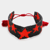 Beaded Star Tassel Cinch Pull Tie Bracelet - Madeline Love - Flyclothing LLC