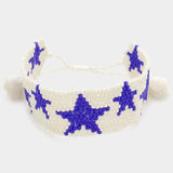 Beaded Star Tassel Cinch Pull Tie Bracelet - Madeline Love - Flyclothing LLC