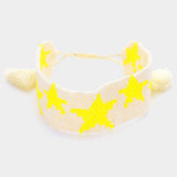 Beaded Star Tassel Cinch Pull Tie Bracelet - Madeline Love - Flyclothing LLC