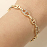 CZ Pave Geometric Link Bracelet