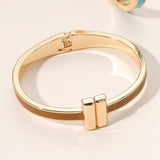Metal Bar Tip Enamel Hinged Bangle Bracelet - Madeline Love - Flyclothing LLC