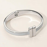 Metal Bar Tip Enamel Hinged Bangle Bracelet - Madeline Love - Flyclothing LLC
